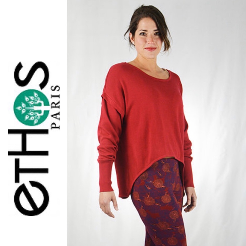 Ethos Paris Organic Olga Sweater ~ Carmine 🌺